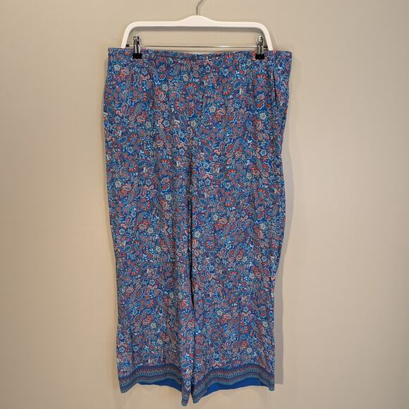 J.Jill Pants Casual Summer Tropical Floral Paisley Bold Vacation - Size XLT - Picture 1 of 9